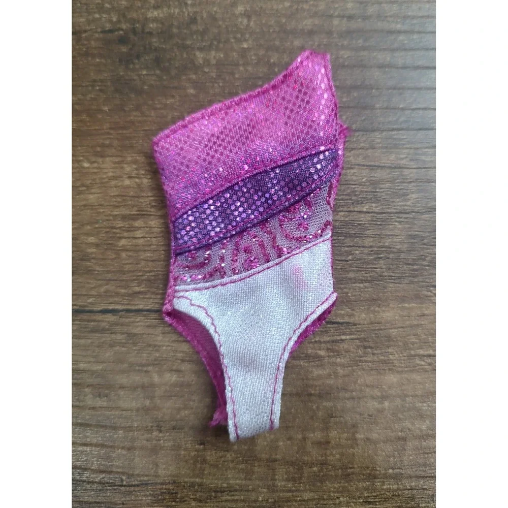 1990s Mattel Barbie Fashionistas Metallic Pink Purple One-Piece Swimsuit Z30